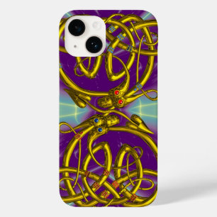 Coque Case-Mate iPhone DRAGON LOVE, GOLD CELTIC KNOS DRAGONS, Violet