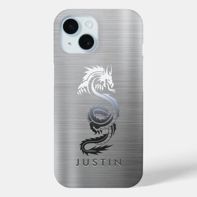 Coques Case-Mate iPhone Dragon métallique brossé (Verso)