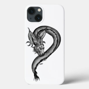 iPhone 13 Coque Dragon noir et blanc