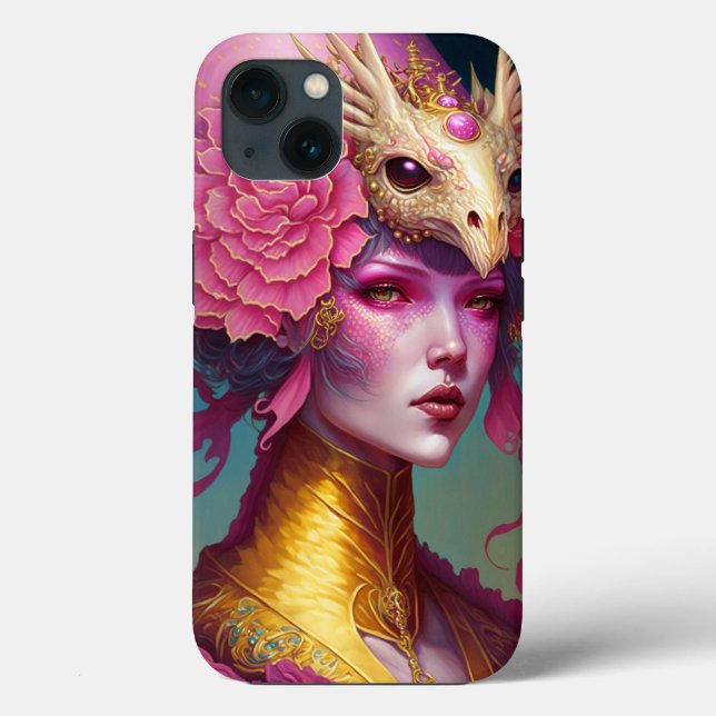 Coques Case-Mate iPhone Dragon rose Crâne Femme Imaginaire Art (Verso)