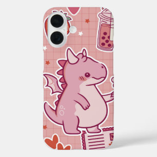 Coque Pour iPhone 16 Dragon rose Sucré - Romantique Kawaii