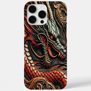 Coque iPhone 16 Pro Max Dragon Rouge Dramatique Gras