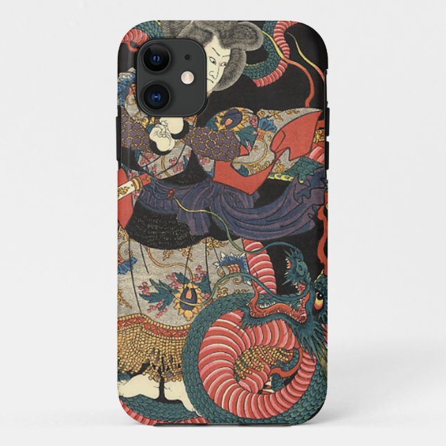Coques Case-Mate iPhone Dragon rouge japonais vintage (Dos)