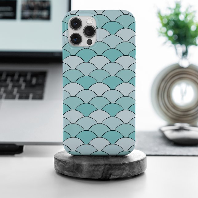 Coques Case-Mate iPhone Dragon Scales, Fans, Waves, Seigaiha, Blue (Créateur téléchargé)