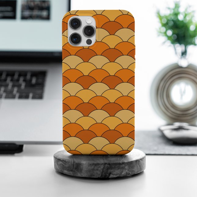 Coques Case-Mate iPhone Dragon Scales, Fans, Waves, Seigaiha, Orange (Créateur téléchargé)