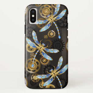 Case-Mate iPhone Case Dragonflies de Steampunk sur arrière - plan rayé b