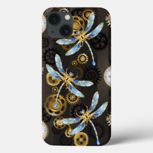 Case-Mate iPhone Case Dragonflies de Steampunk sur arrière - plan rayé b