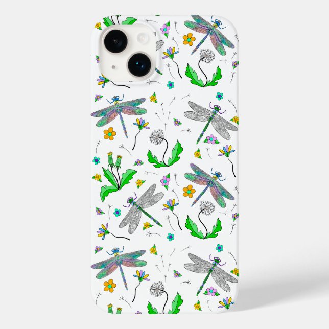 Coques Case-Mate iPhone Dragonflies Whimsical et Dandelions main tiré (Verso)