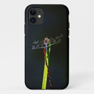 Coque Case-Mate iPhone Dragonfly bleu et noir sur gazon vert et rouge