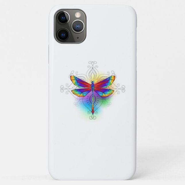 Coques Case-Mate iPhone Dragonfly en arc-en-ciel (Dos)
