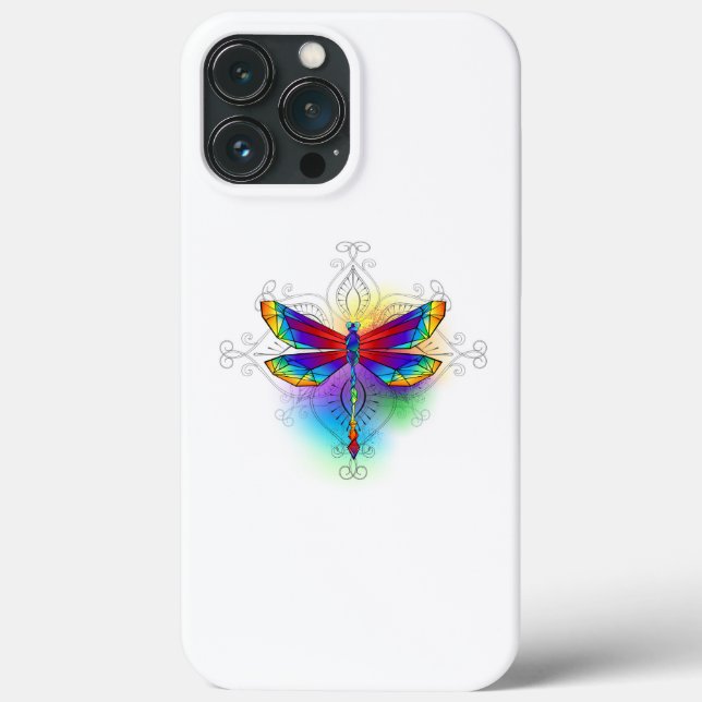 Coques Case-Mate iPhone Dragonfly en arc-en-ciel (Verso)
