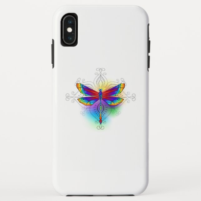 Coques Case-Mate iPhone Dragonfly en arc-en-ciel (Dos)