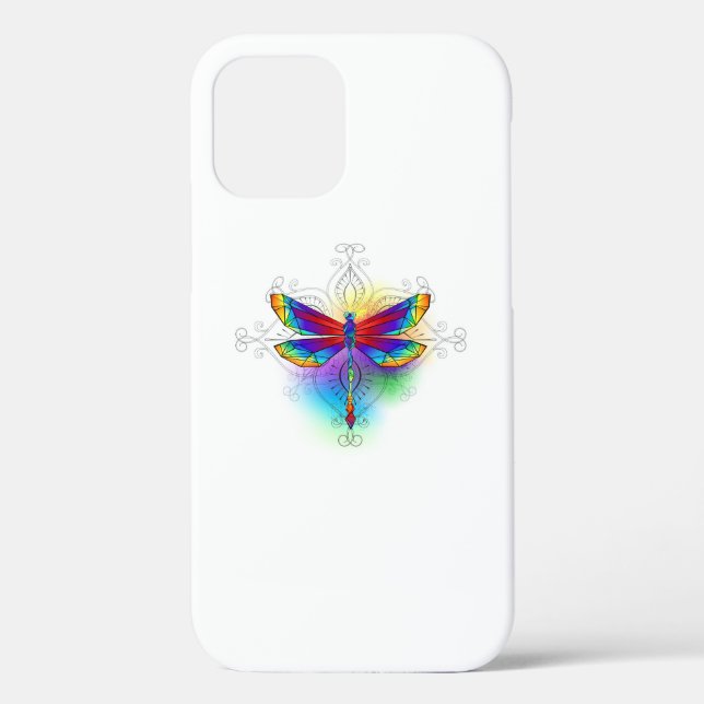 Coques Case-Mate iPhone Dragonfly en arc-en-ciel (Verso)