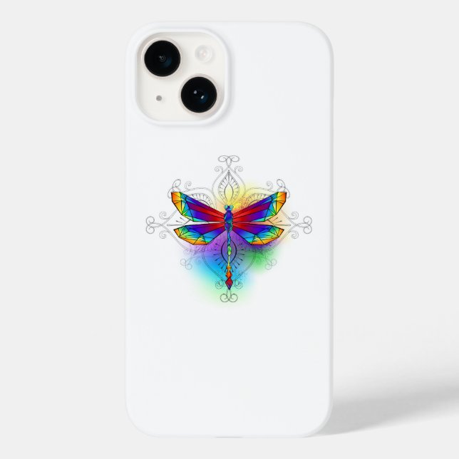 Coques Case-Mate iPhone Dragonfly en arc-en-ciel (Verso)