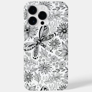 Coque Case-Mate iPhone Dragonfly et doodle de fleurs