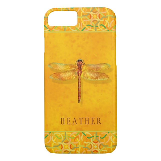 Coques Case-Mate iPhone Dragonfly in Amber Sap Celtic (Dos)