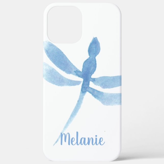 Coques Case-Mate iPhone Dragonfly Monogrammé Aquarelle Bleu  (Verso)