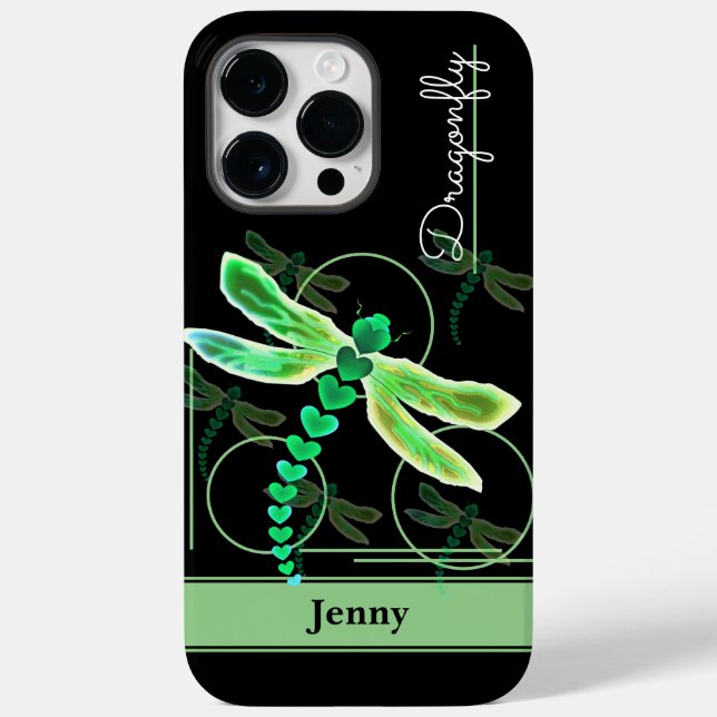 Coques Case-Mate iPhone Dragonfly Personnalisée (verte) (Verso)