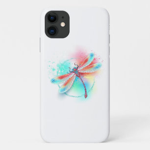 Case-Mate iPhone Case Dragonfly rouge sur l'arrière - plan aquarelle