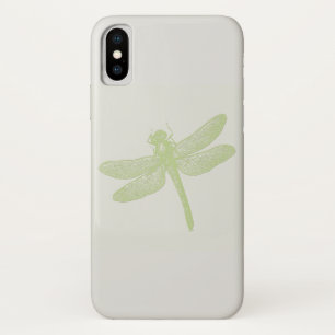 Coque iPhone X Dragonfly verte simple