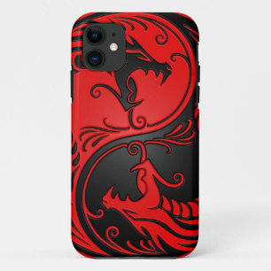 Case-Mate iPhone Case Dragons rouges et noirs de Yin Yang