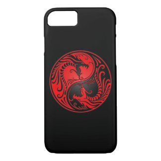 Coque iPhone 8/7 Dragons rouges et noirs de Yin Yang