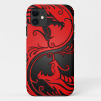 Dragons rouges et noirs de Yin Yang
