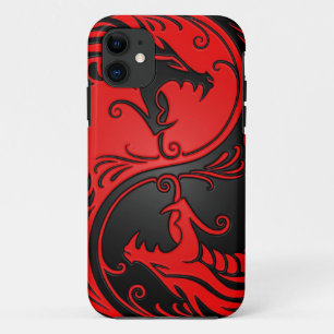 Case-Mate iPhone Case Dragons rouges et noirs de Yin Yang