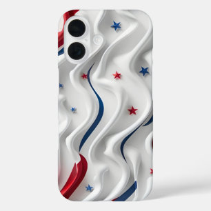 Coque Pour iPhone 16 Drapeau 3D américain