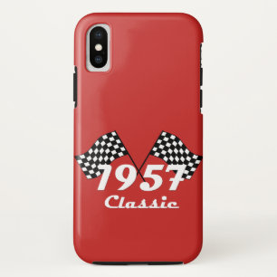 Coque Case-Mate iPhone Drapeau à damier noir et blanc classique Rétro 195