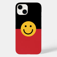 Drapeau aborigène australien avec visage sourire