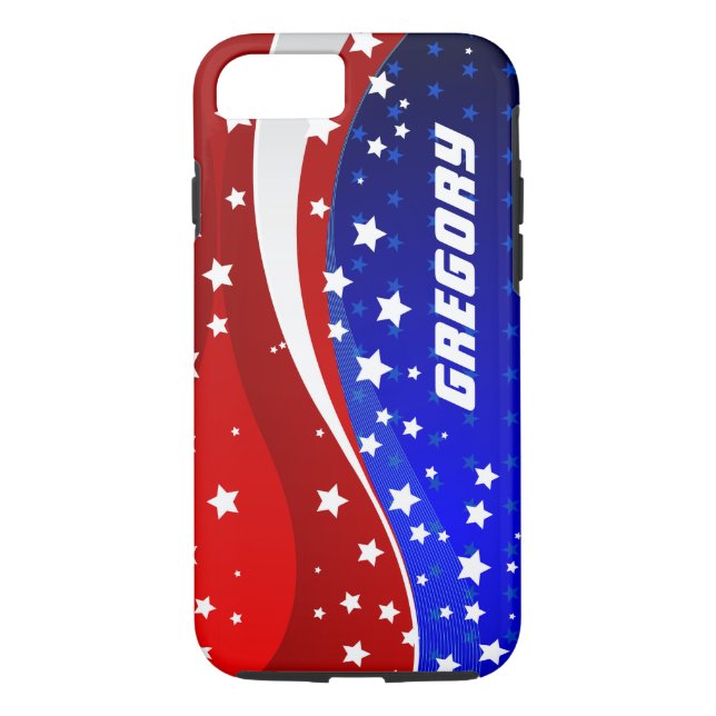 Coques Case-Mate iPhone Drapeau Abstrait américain monogramme (Dos)