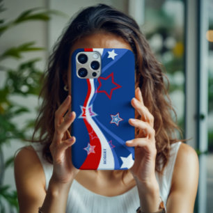 Coque iPhone 16 Pro Drapeau Abstrait américain Stars et Stripes