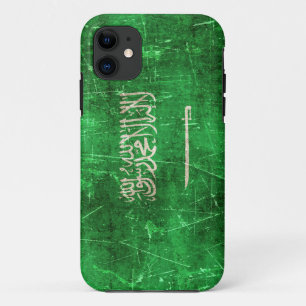 Coque iPhone 11 Drapeau âgé et rayé de cru de l'Arabie Saoudite