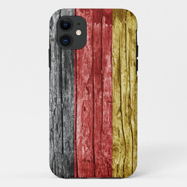 Coques Case-Mate iPhone drapeau allemand en bois (Dos)