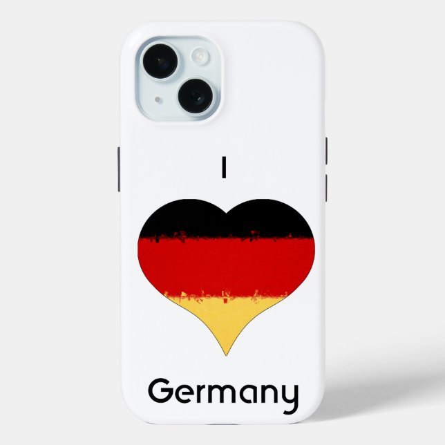 Coques Case-Mate iPhone Drapeau allemand I Heart Allemagne (Verso)