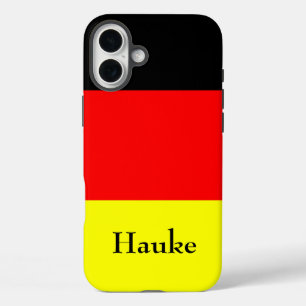 Coque Pour iPhone 16 Plus Drapeau allemand personnalisé