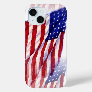 Coque Pour iPhone 15 Drapeau américain