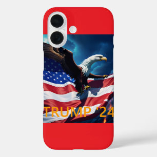 Coque Pour iPhone 16 Drapeau américain Aigle TRUMP 2024