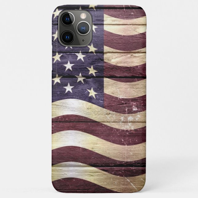 Coques Case-Mate iPhone Drapeau américain bois Vintage (Dos)