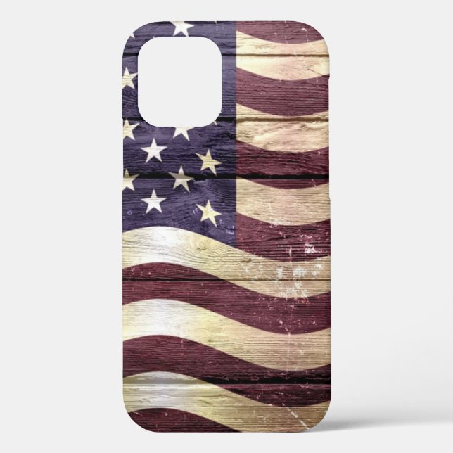 Coques Case-Mate iPhone Drapeau américain bois Vintage #2 (Verso)