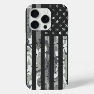 Coque Case-Mate iPhone Drapeau américain Camouflage militaire Motif blanc