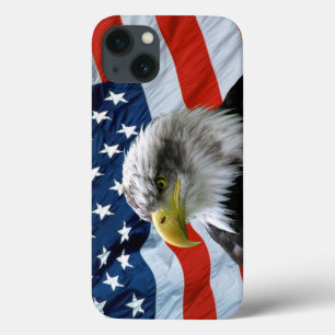 iPhone 13 Case Drapeau américain chauve d'Eagle