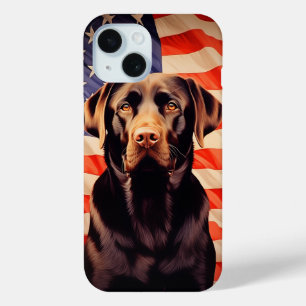 Coque Case-Mate iPhone Drapeau américain Chocolat Labrador