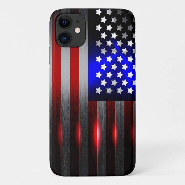 Coques Case-Mate iPhone Drapeau américain coupe le laser de bord 1 (Dos)