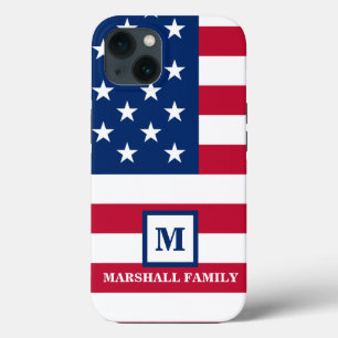 Case-Mate iPhone Case Drapeau américain Customisé Monogramme 4 juillet