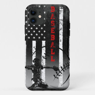 Case-Mate iPhone Case Drapeau américain de baseball Black Art 