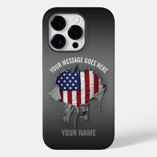 Coques Case-Mate iPhone Drapeau américain déchiré, déchiré Coque-Mate (Verso)