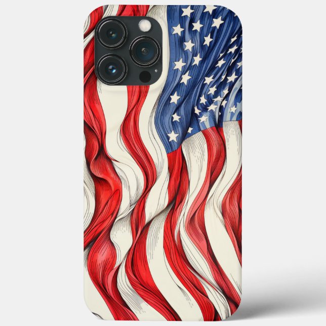 Coques Case-Mate iPhone Drapeau américain des États-Unis (Verso)