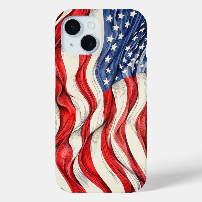 Coques Case-Mate iPhone Drapeau américain des États-Unis (Verso)